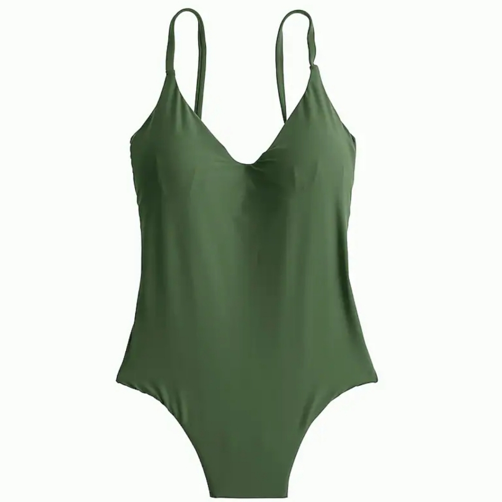 J.Crew V-neck One-piece SwimsuitHavana Blue NWT